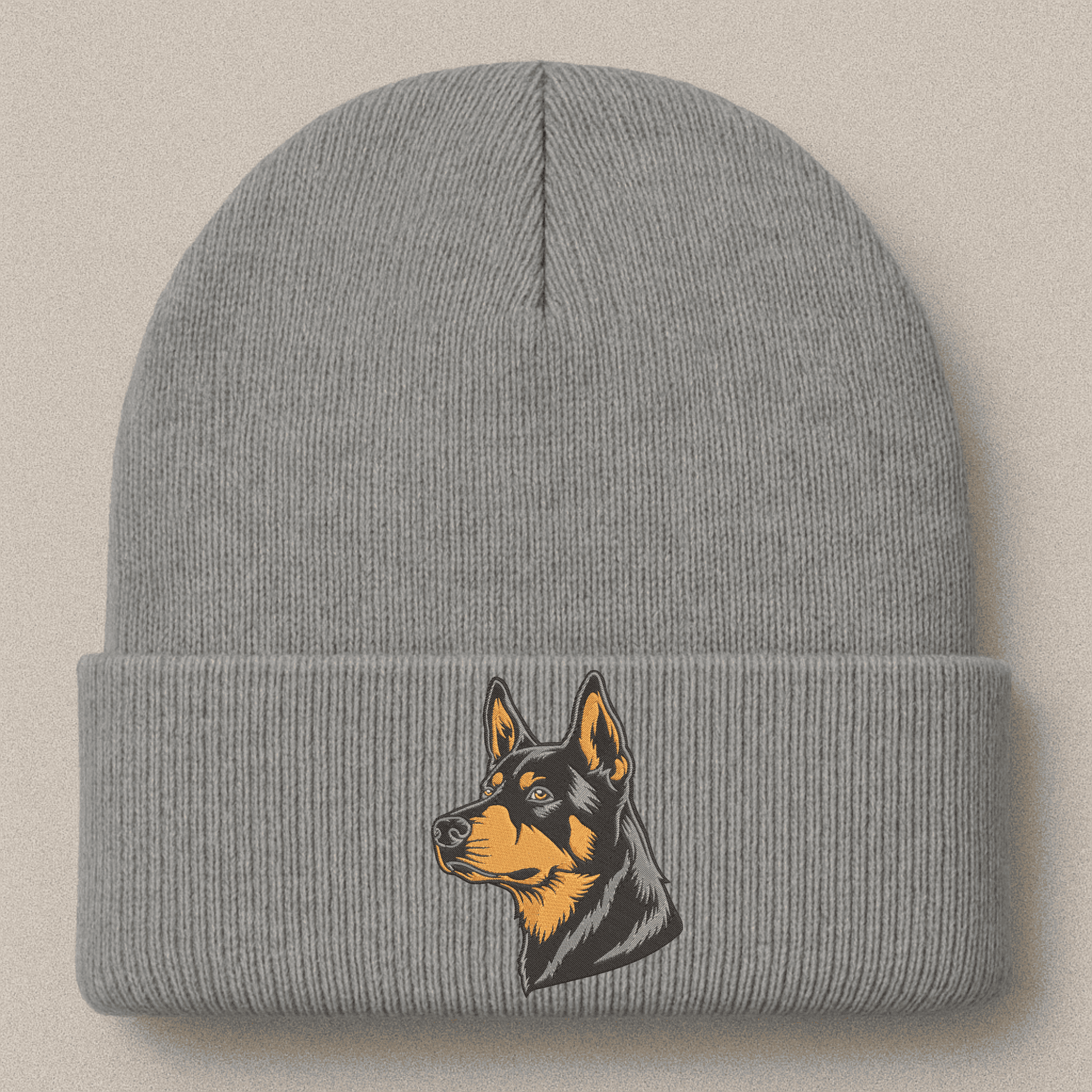 Doberman head stitch design for clothing