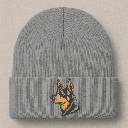 Doberman head stitch design for clothing