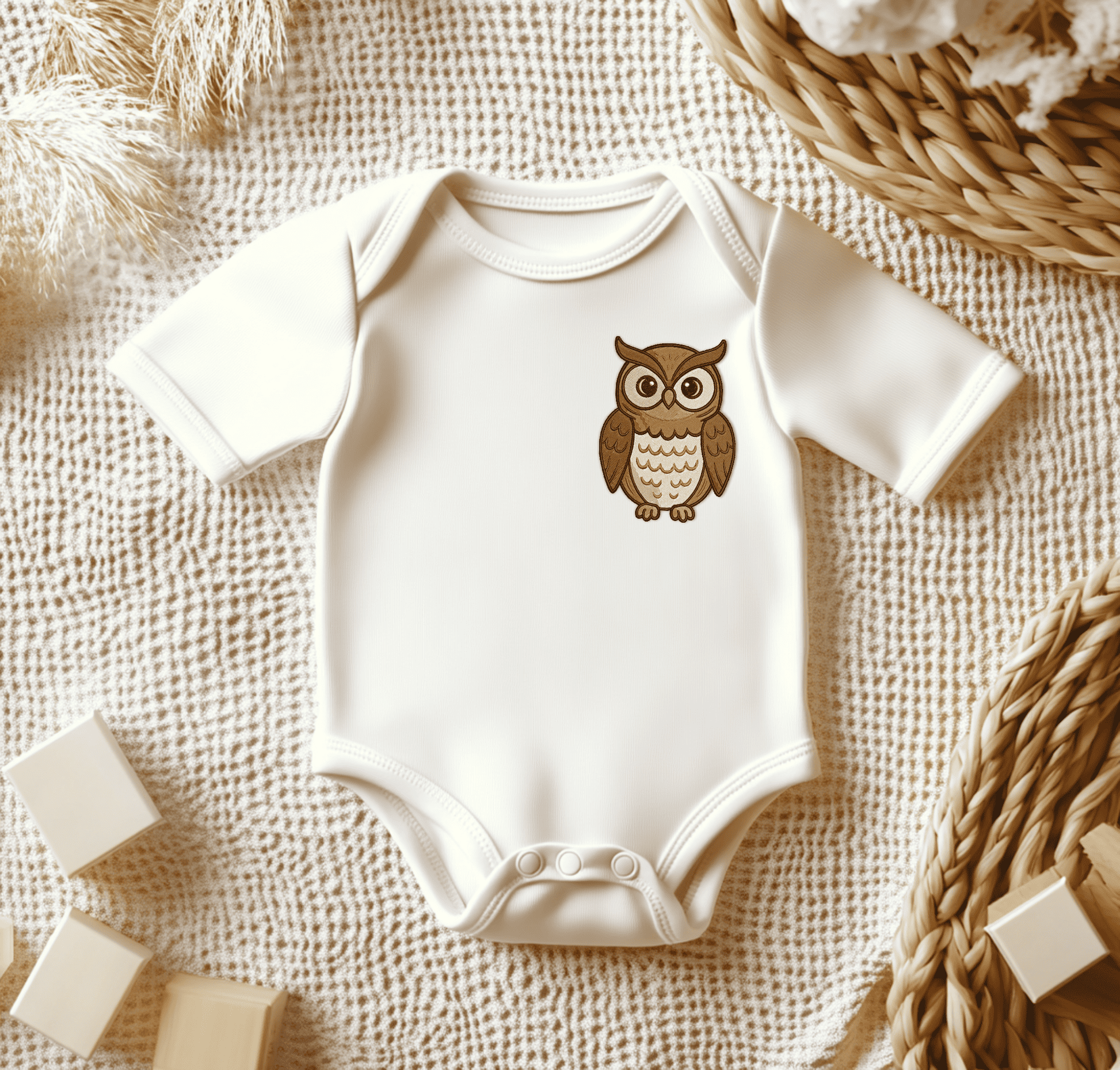 Mystical owl embroidery for accessories