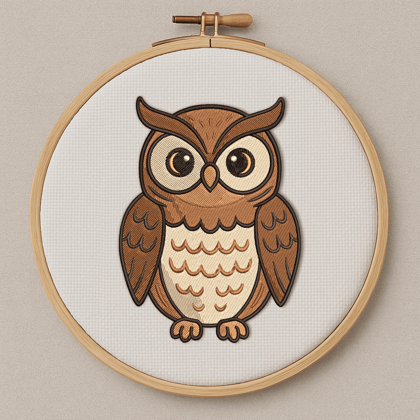 Boho owl embroidery file in JEF, EXP formats