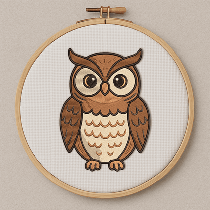 Boho owl embroidery file in JEF, EXP formats