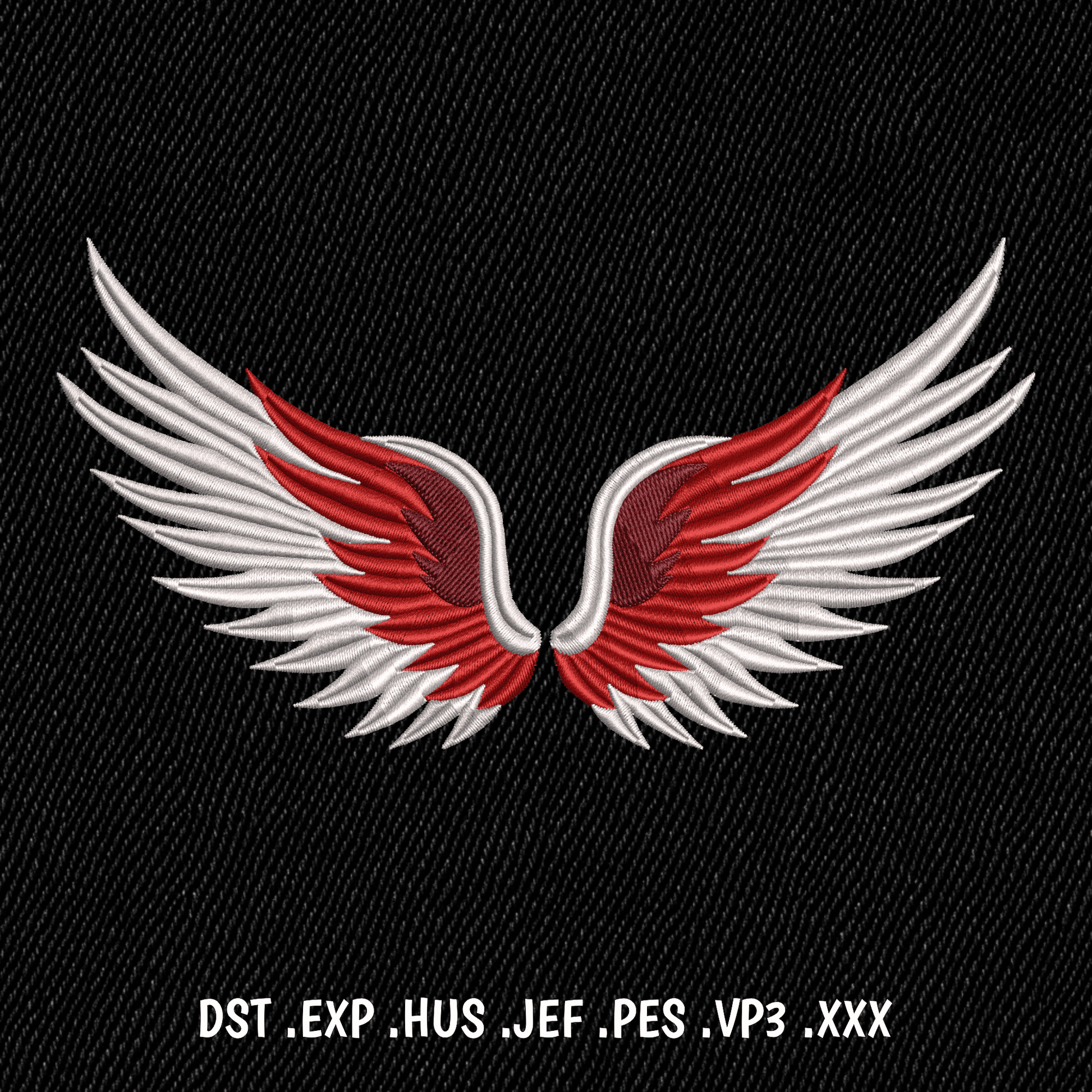 Embroidery design of angel wings