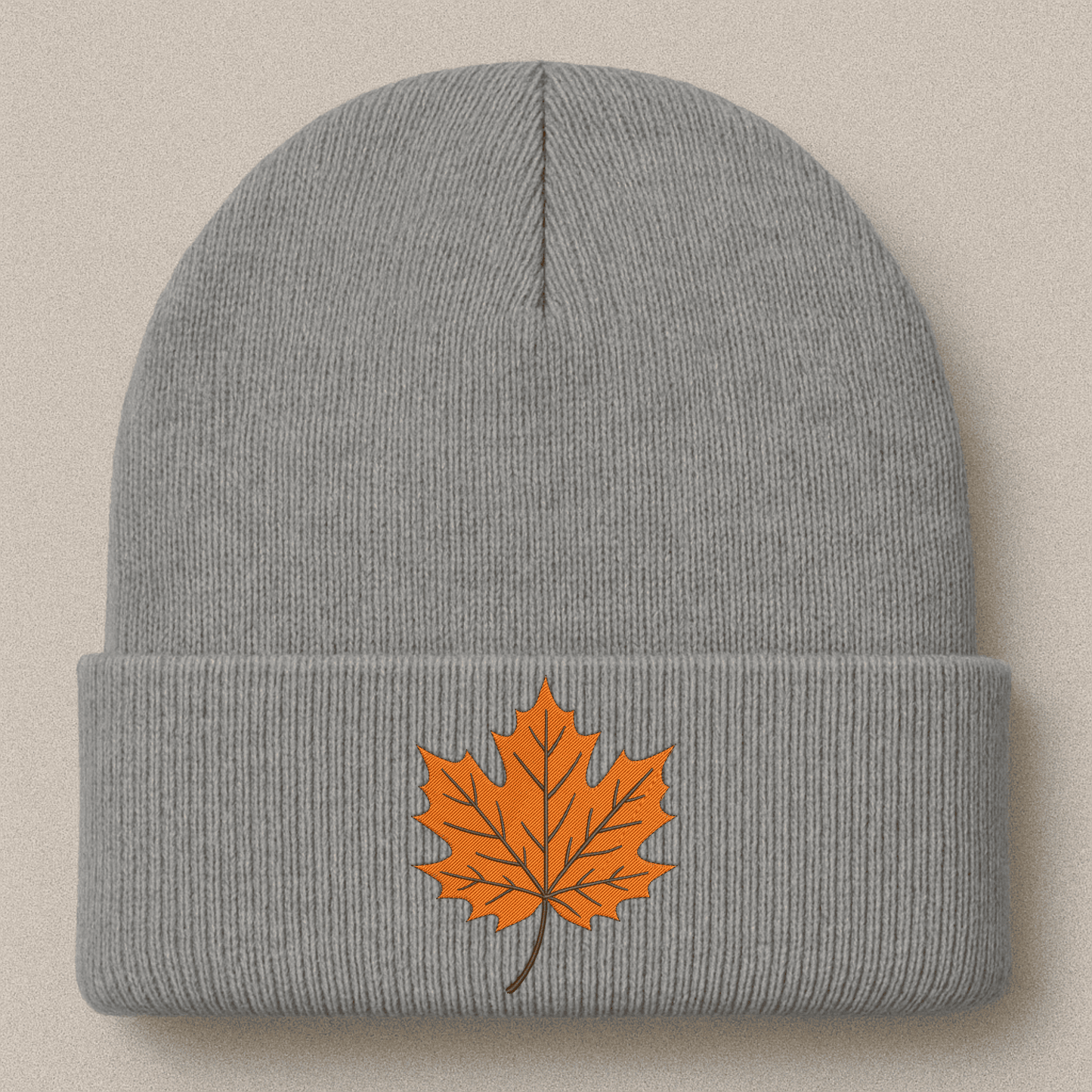 Orange maple leaf embroidery pattern perfect for Thanksgiving crafts