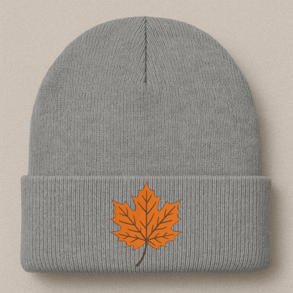 Orange maple leaf embroidery pattern perfect for Thanksgiving crafts