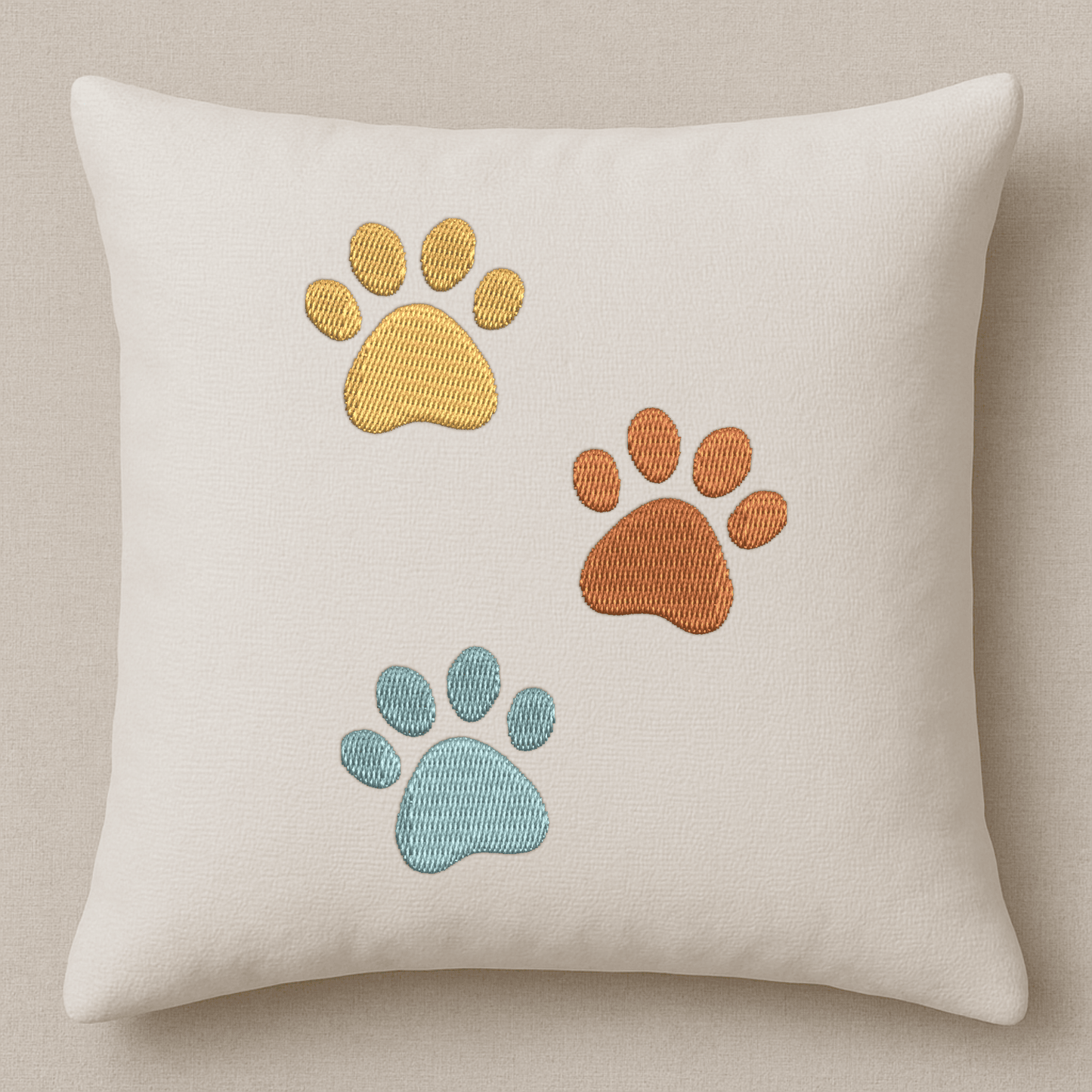 Cute paw embroidery pattern for pet accessories and home projects