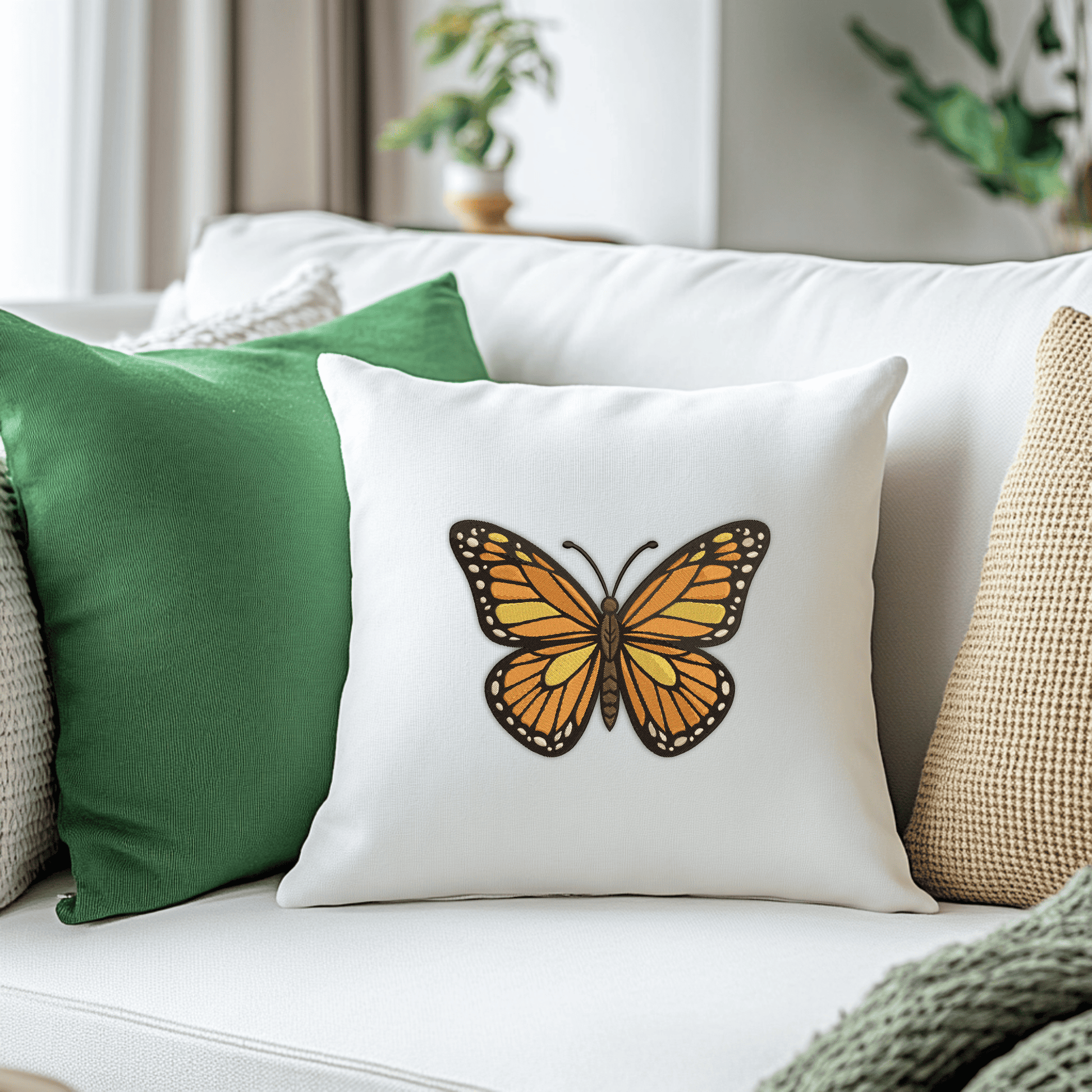 Artistic butterfly embroidery design for jackets and textile decor