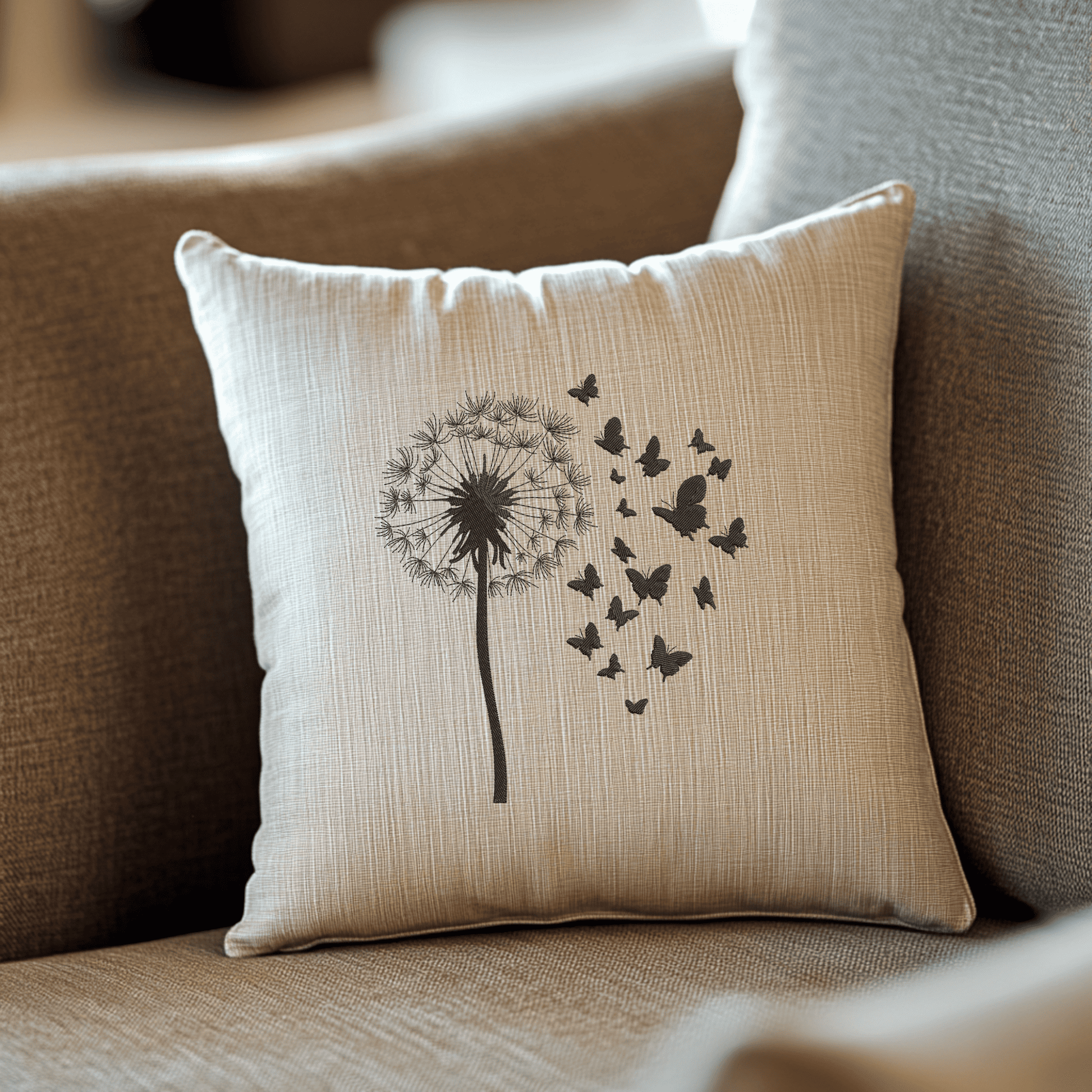 Nature inspired embroidery design for jackets and pillows