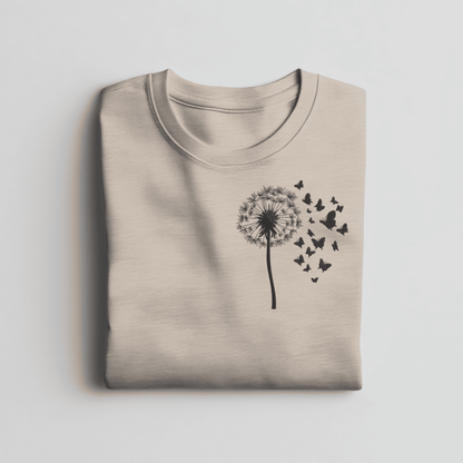 Decorative floral embroidery art with butterfly movement