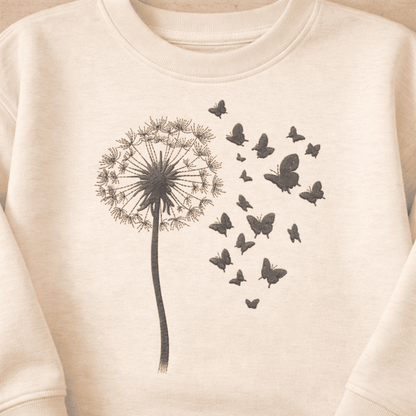 Dandelion embroidery design for Sweatshirt