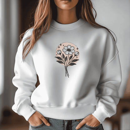 Decorative flower embroidery pattern in multiple file formats