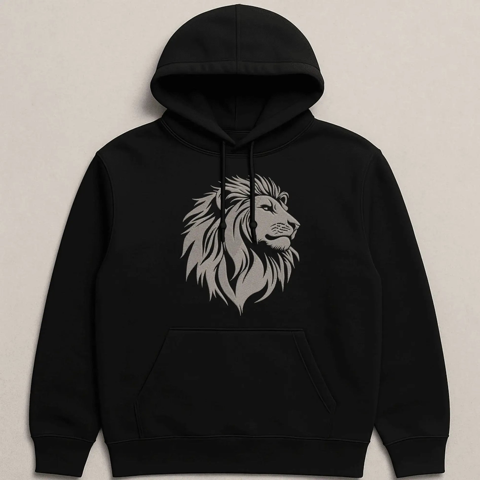 Safari inspired lion embroidery file with detailed mane texture