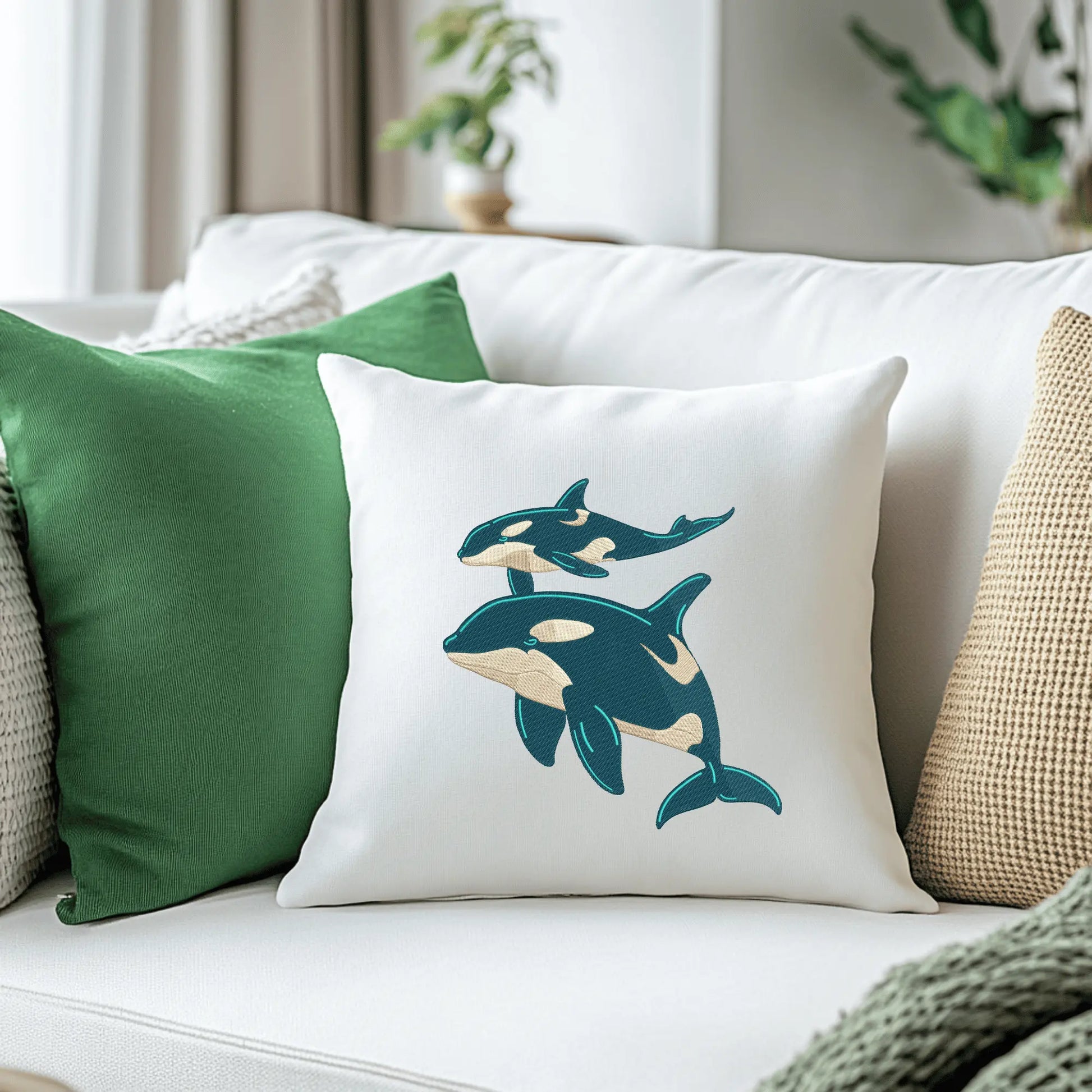 killer whale embroidery design pattern