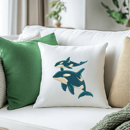 killer whale embroidery design pattern