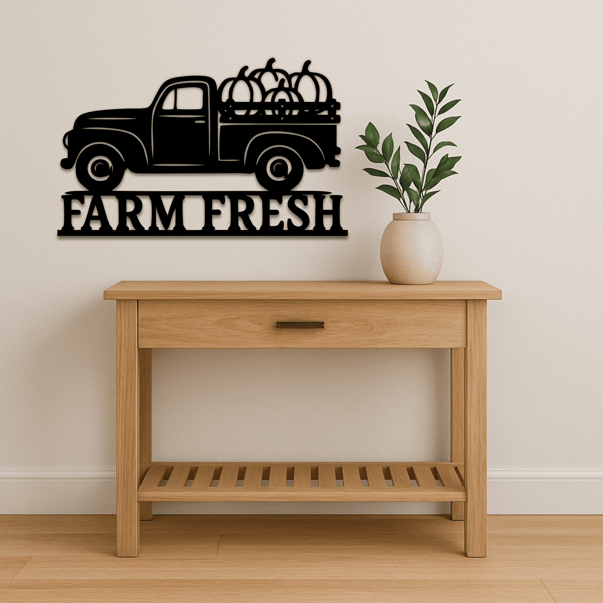 Farm fresh truck pumpkin SVG PNG for CNC plasma and wall decor