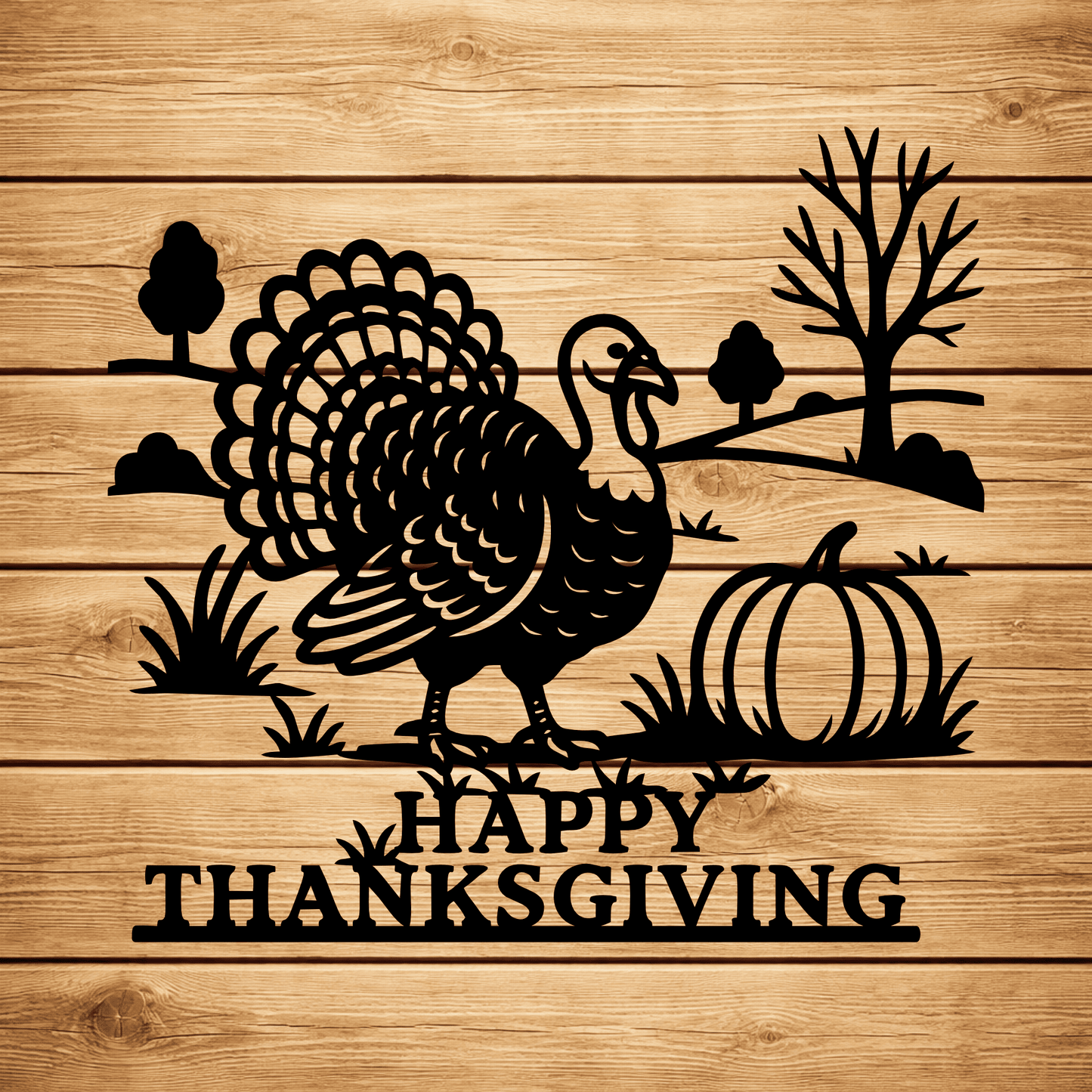 Thanksgiving farmhouse turkey design SVG DXF for xTool, Silhouette and laser projects