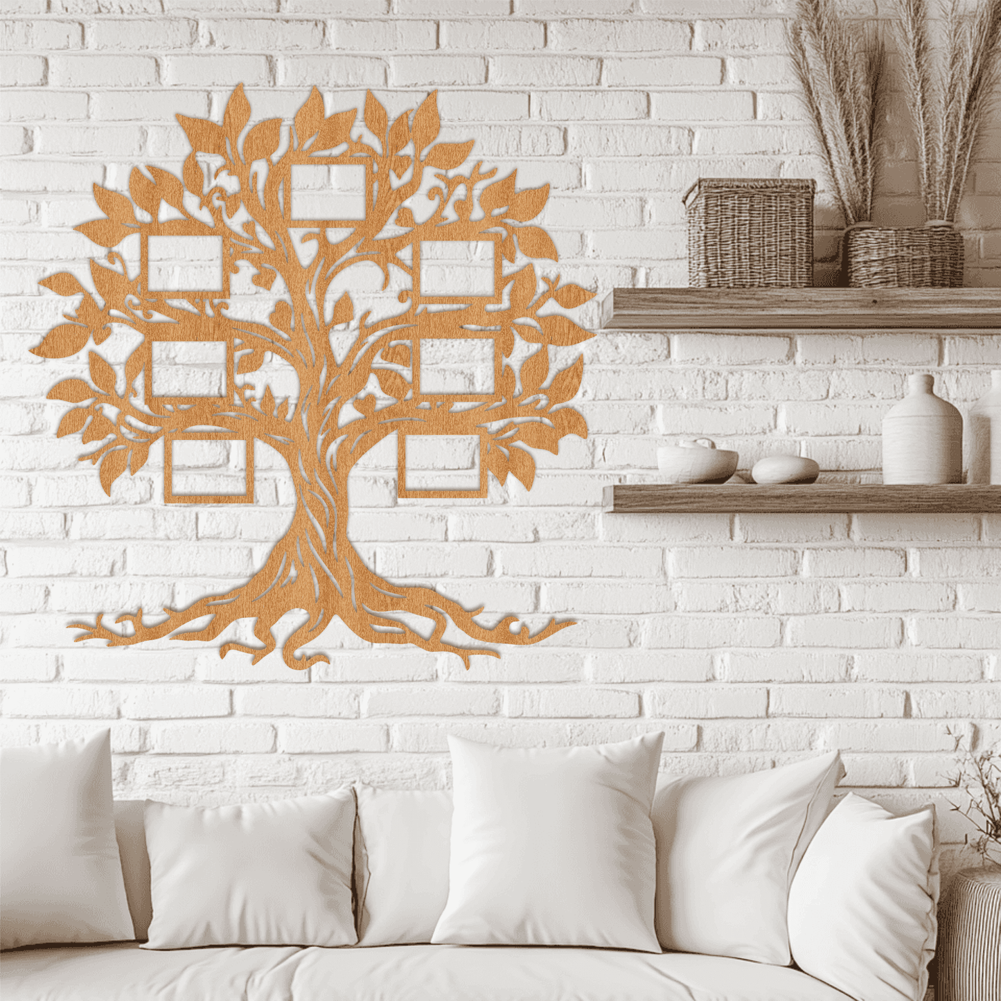 CNC family tree photo frame SVG DXF file