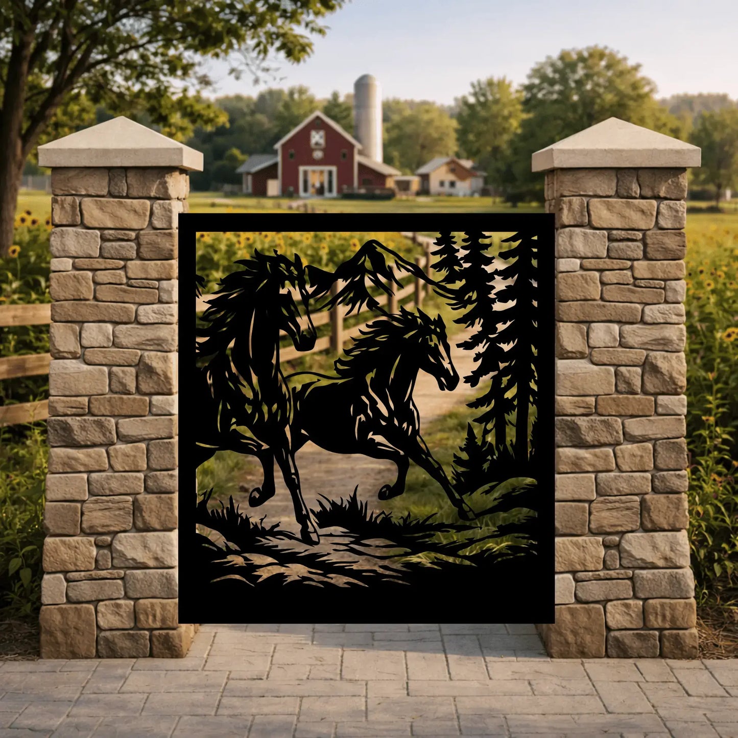 Farm Horse Gate cnc design Download