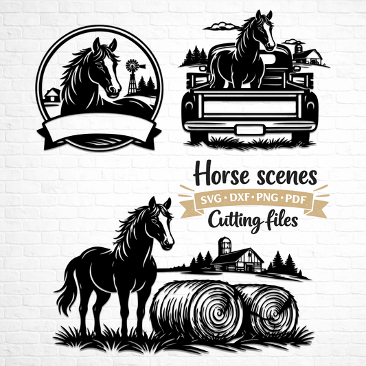 farm horse svg bundle design