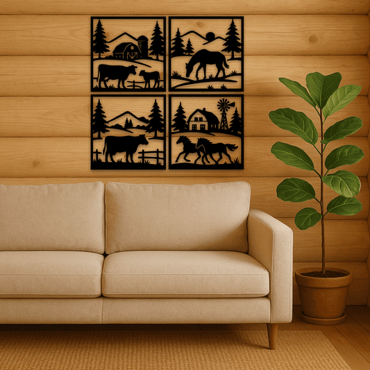 Cow farm panel SVG for rustic wall art