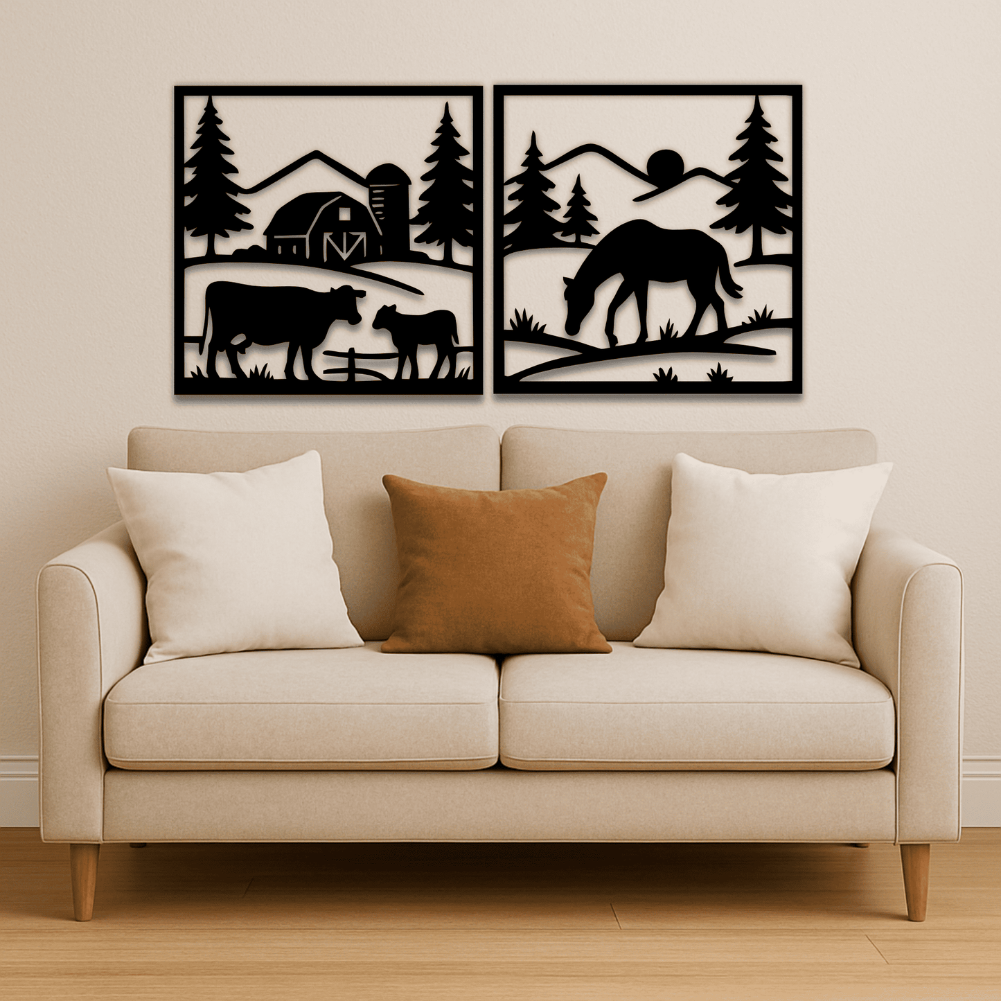 Barn and silo countryside SVG DXF design