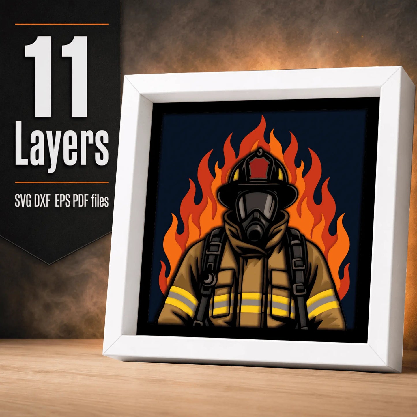 Fireman light box design for first responder gifts and station décor