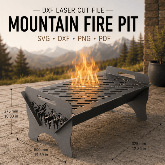 Mountain fire pit DXF SVG files for CNC plasma cutting