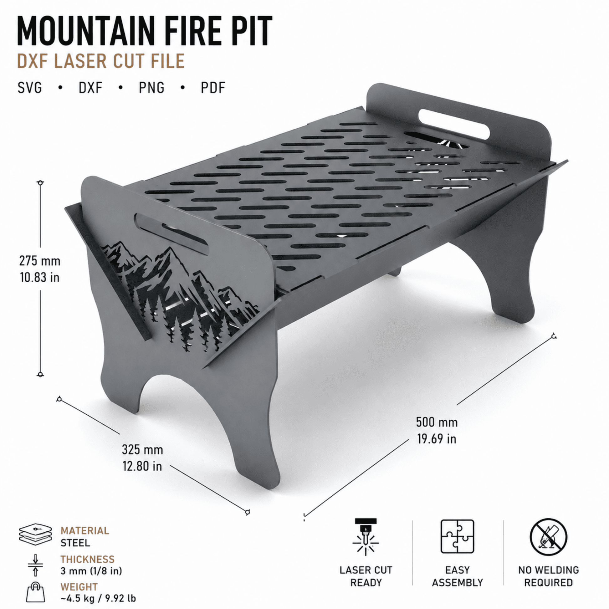 CNC plasma fire pit made from 3 mm steel