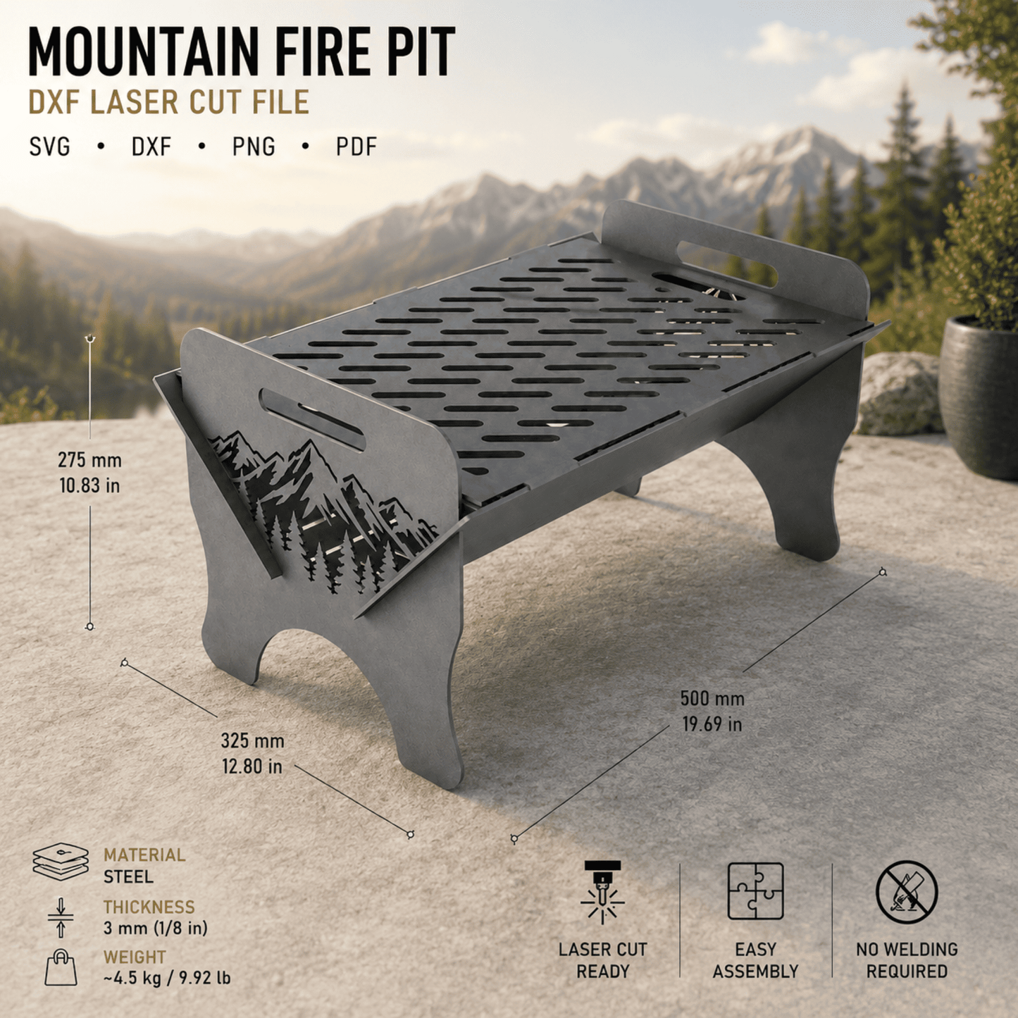 Portable outdoor fire pit laser cut project