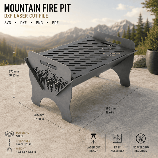 Portable outdoor fire pit laser cut project