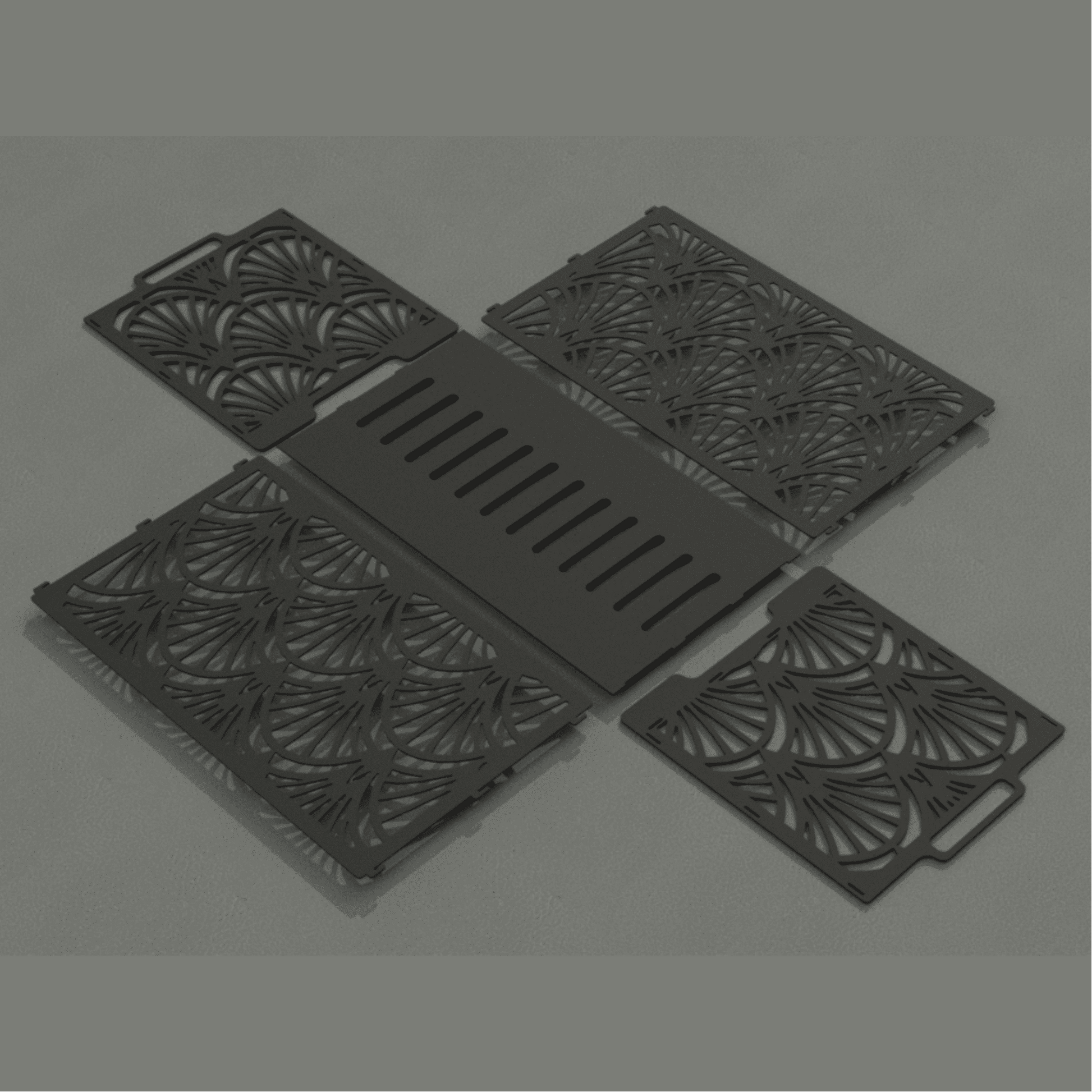 Modern fireplace log holder DXF SVG cutting files