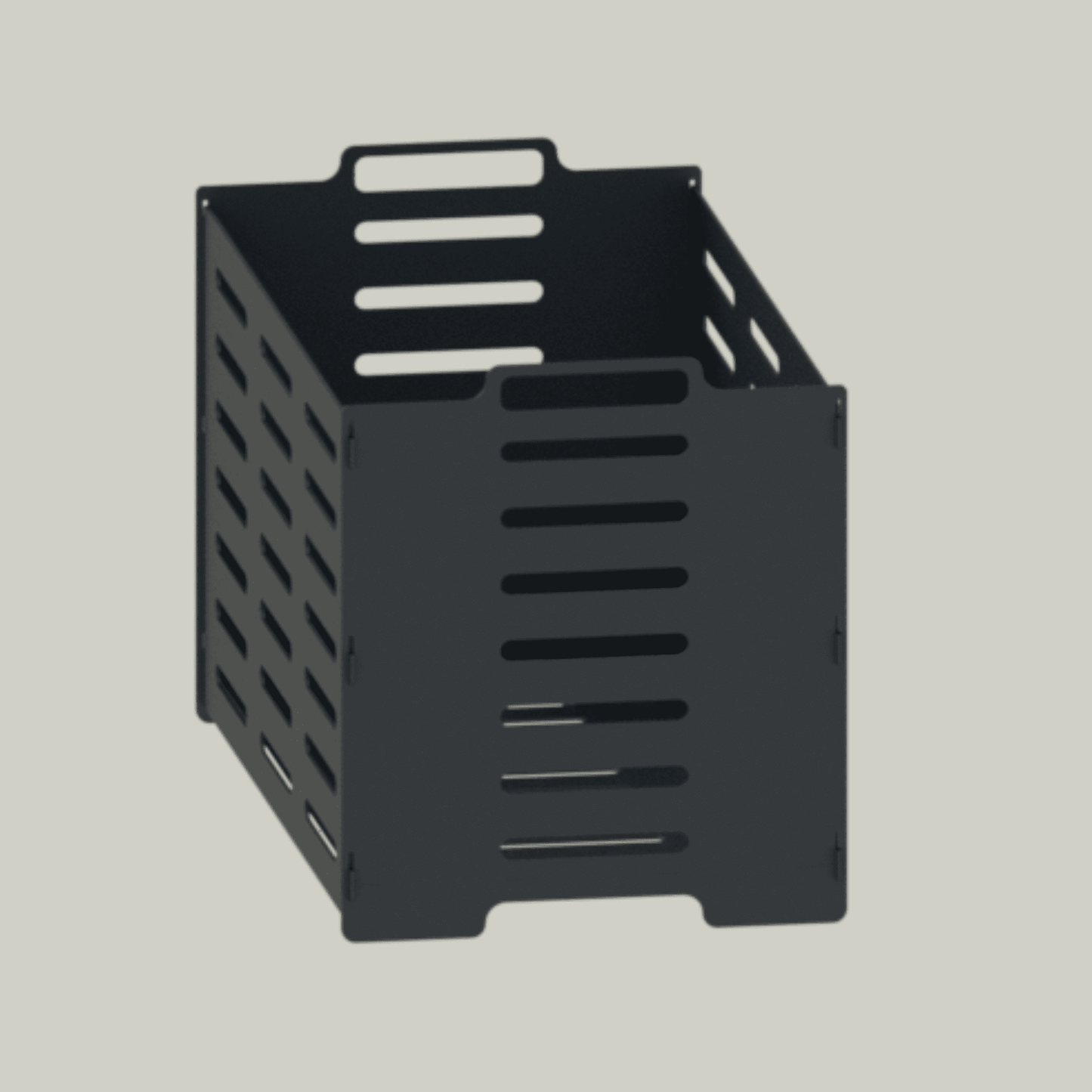 Modern log holder for fireplace made from laser cut steel