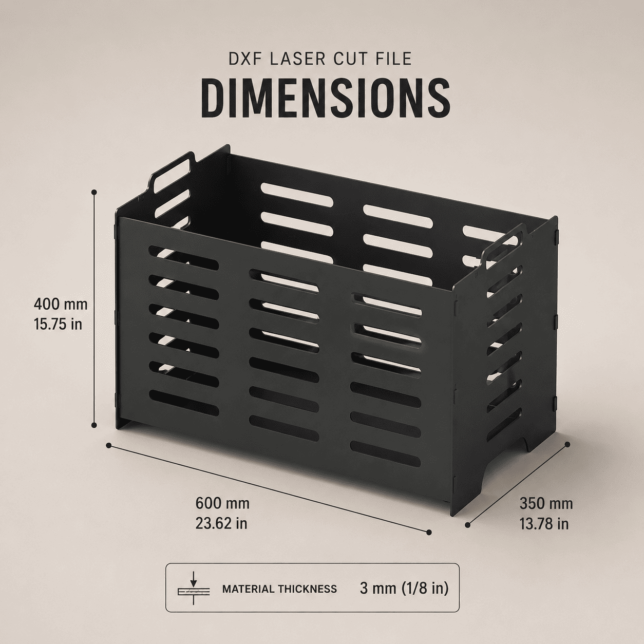 Metal firewood rack laser cut project for DIY fabrication