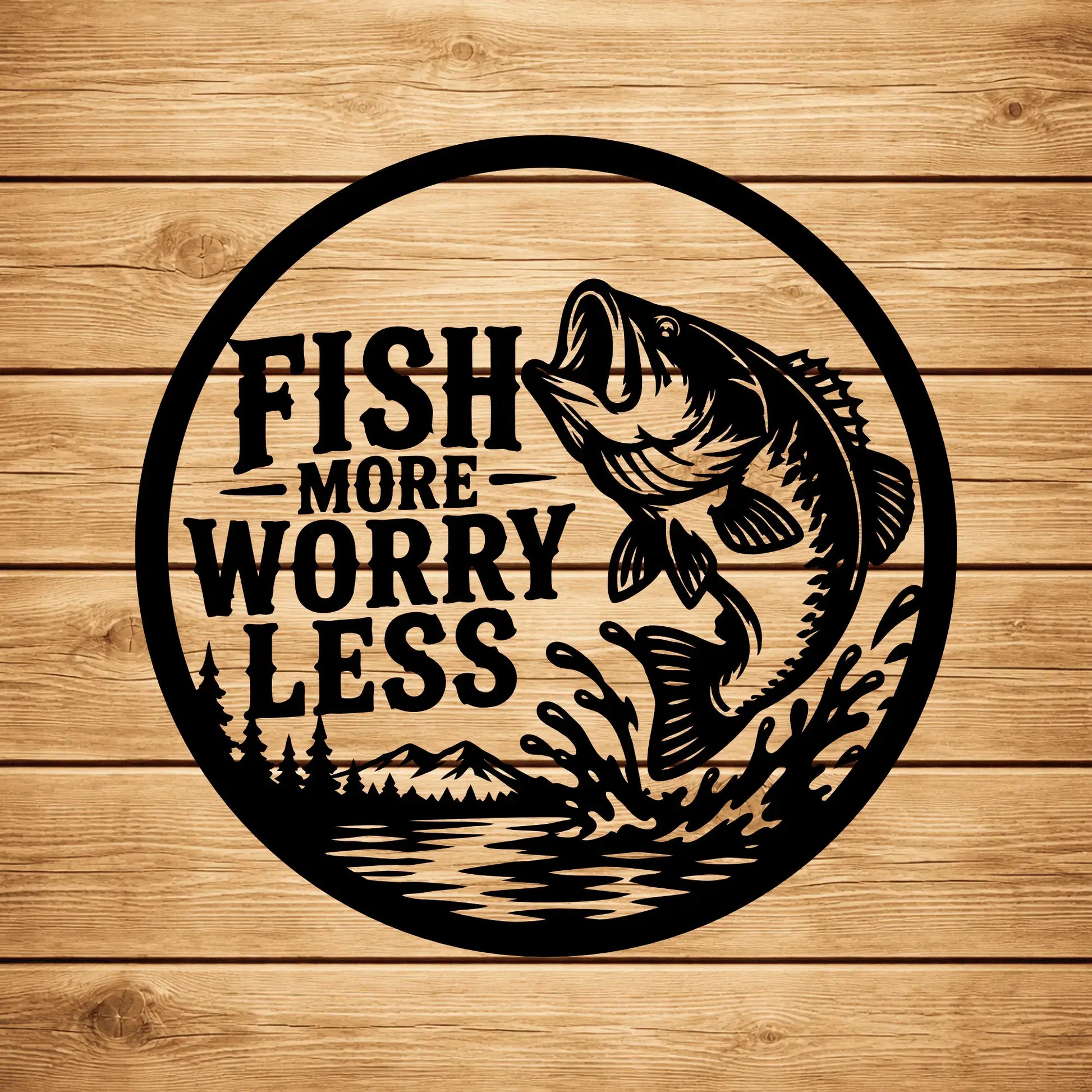 Fish More Worry Less sublimation PNG