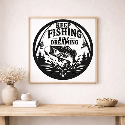 Laser engraving fishing quote design