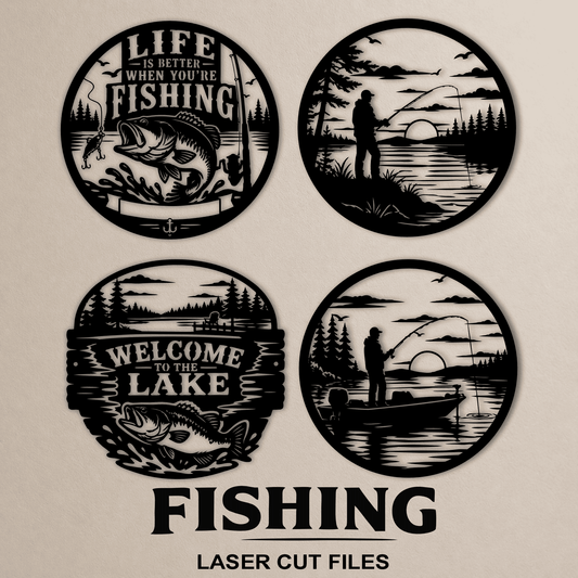 Fishing sign SVG for CNC plasma cutting