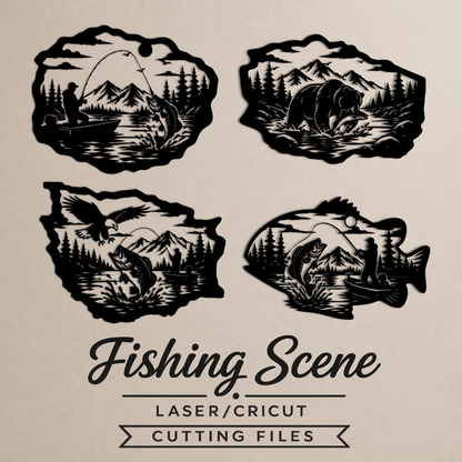 Fishing wildlife SVG for CNC plasma cutting
