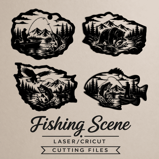 Fishing wildlife SVG for CNC plasma cutting