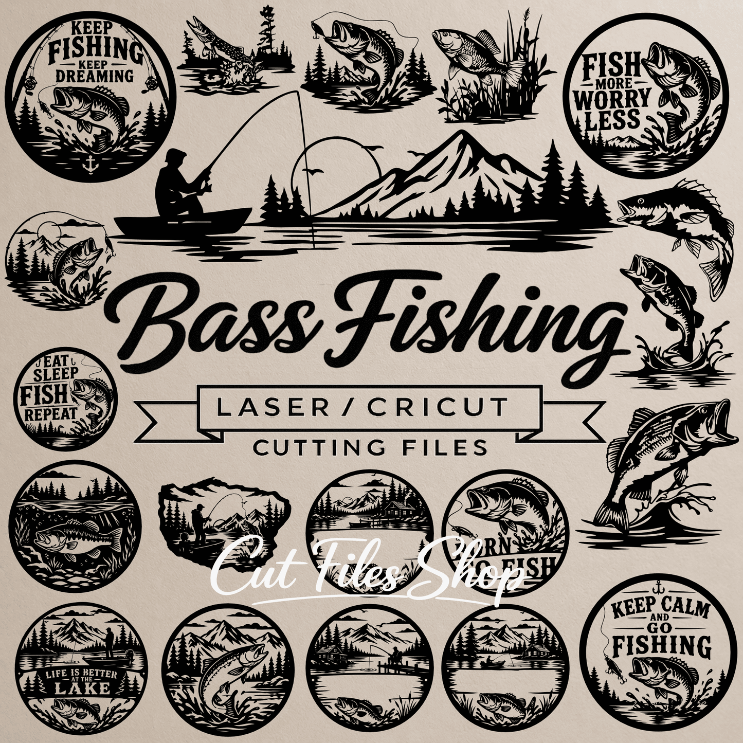 Bass fishing SVG bundle for CNC plasma and laser cutting