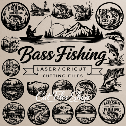 Bass fishing SVG bundle for CNC plasma and laser cutting
