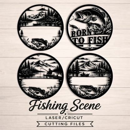 Fishing lake DXF file for CNC plasma cutting