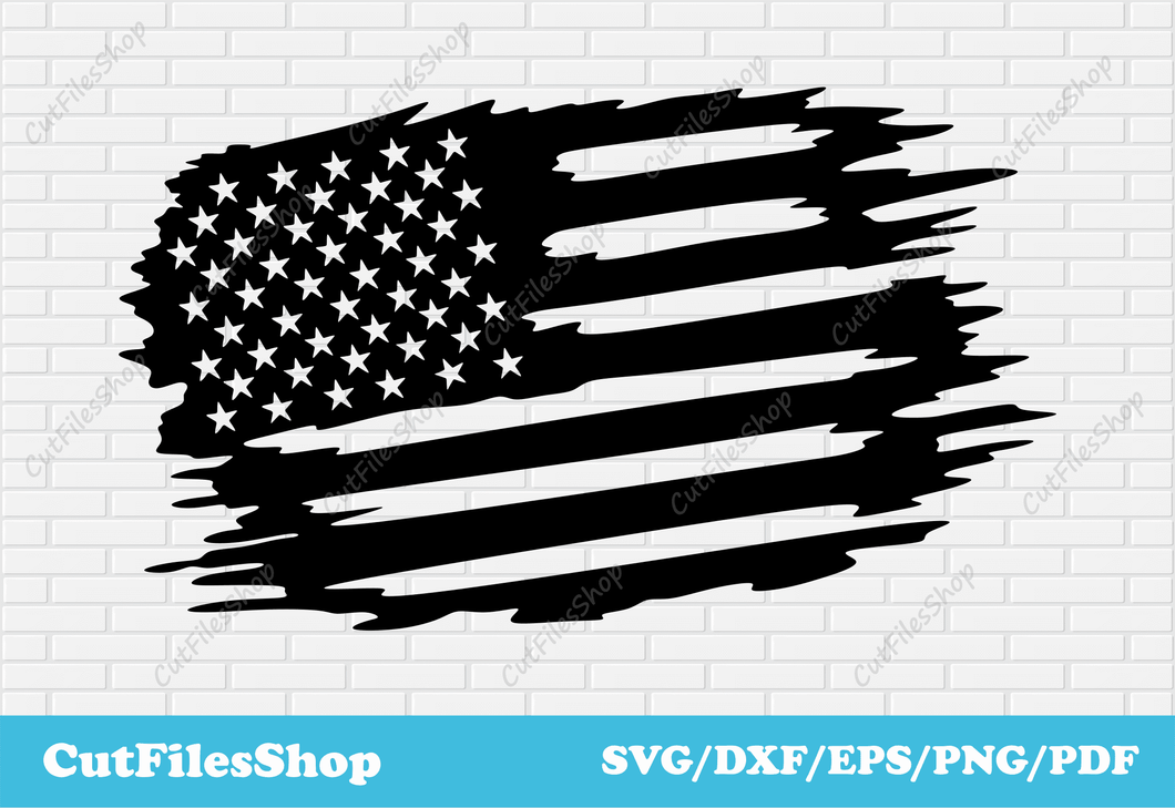 Flag of the United States dxf for laser cut, Independence Day of USA svg,  vector art for t shirt design, july 4th vector art – Cut Files Shop