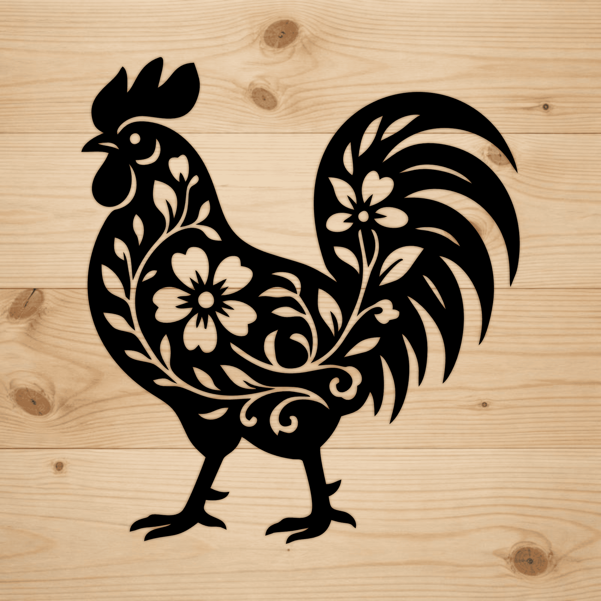 Floral horse rooster cat dog SVG DXF for xTool, Silhouette and laser projects