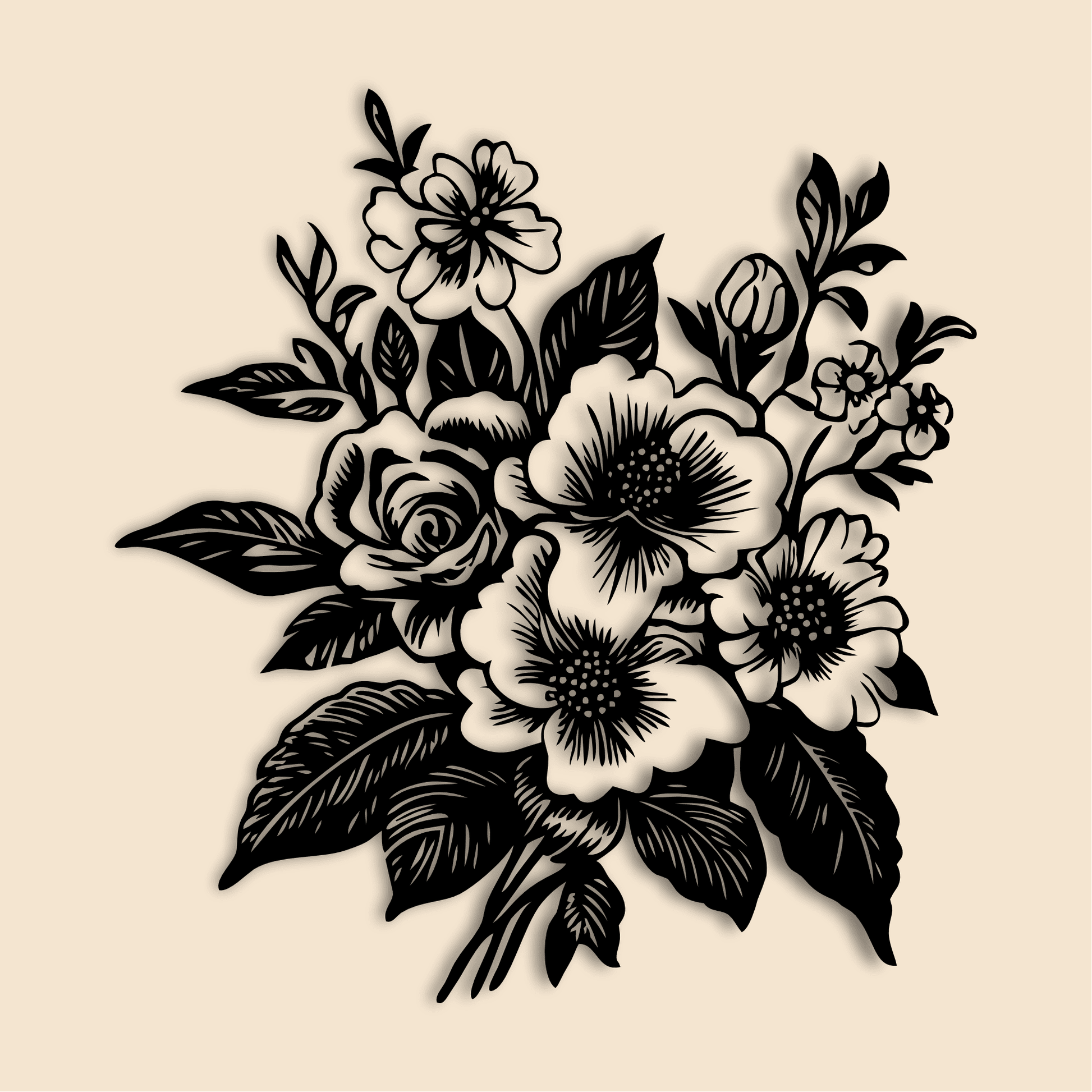 Floral bouquet vector SVG for Cricut and sublimation printing projects