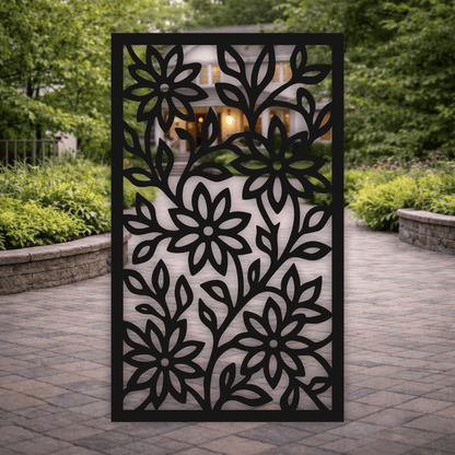 Ornamental floral screen SVG PNG for CNC plasma and wall decor