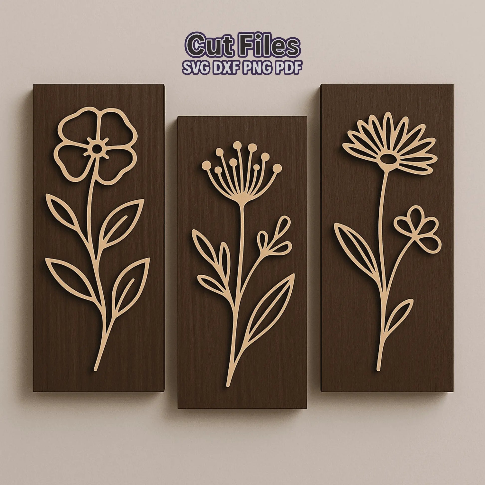 floral wall decor dxf plywood panels
