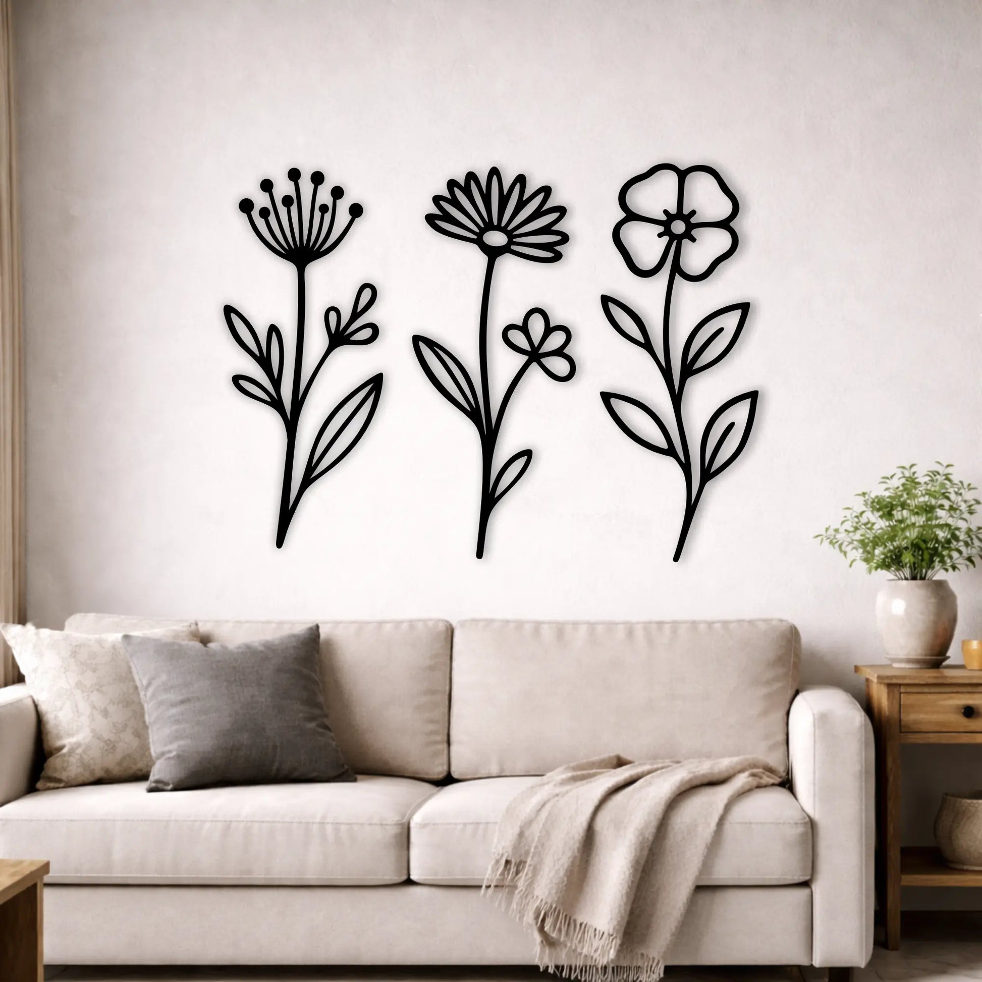plywood cnc floral wall decor design