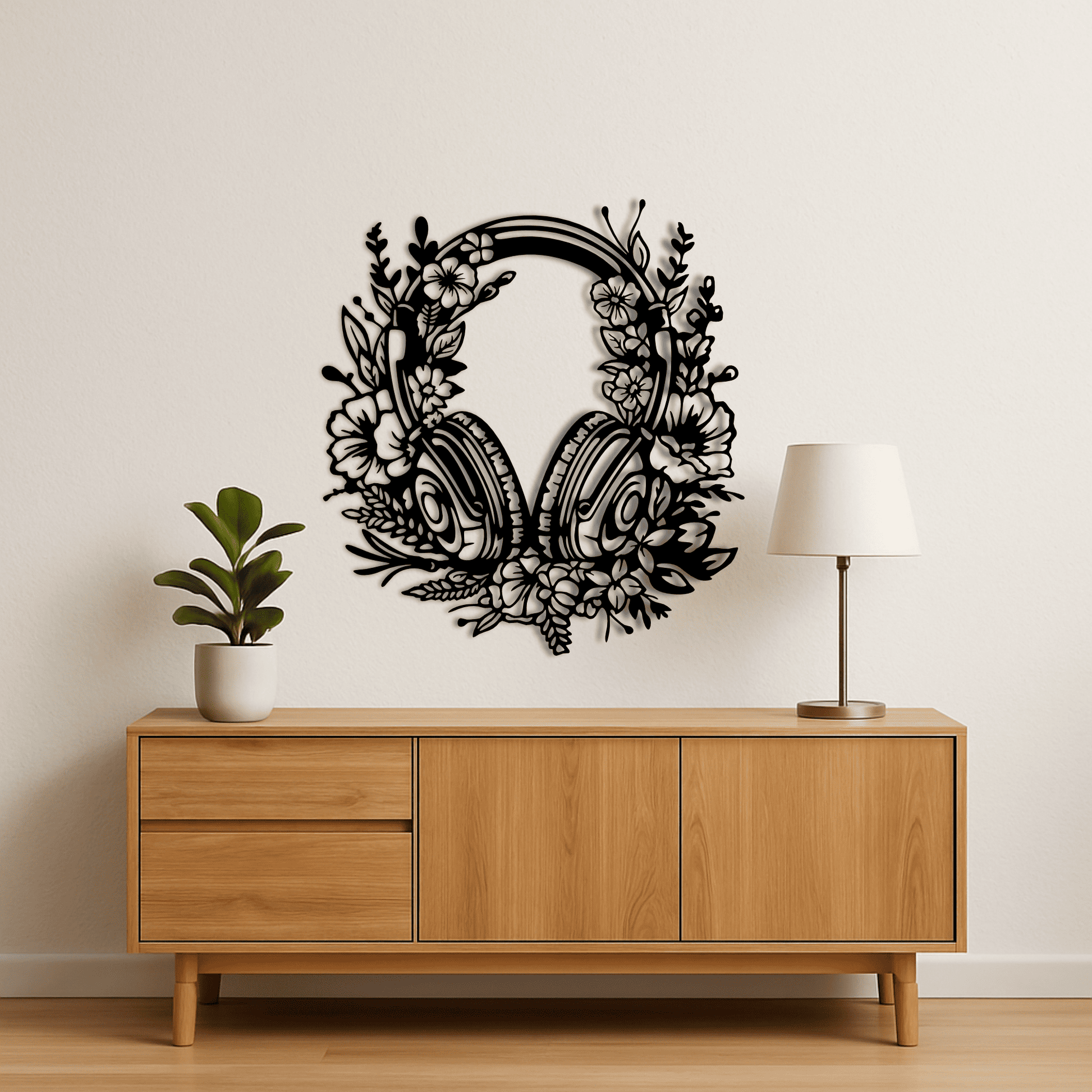 Flower Headphones Dxf for Laser cutting