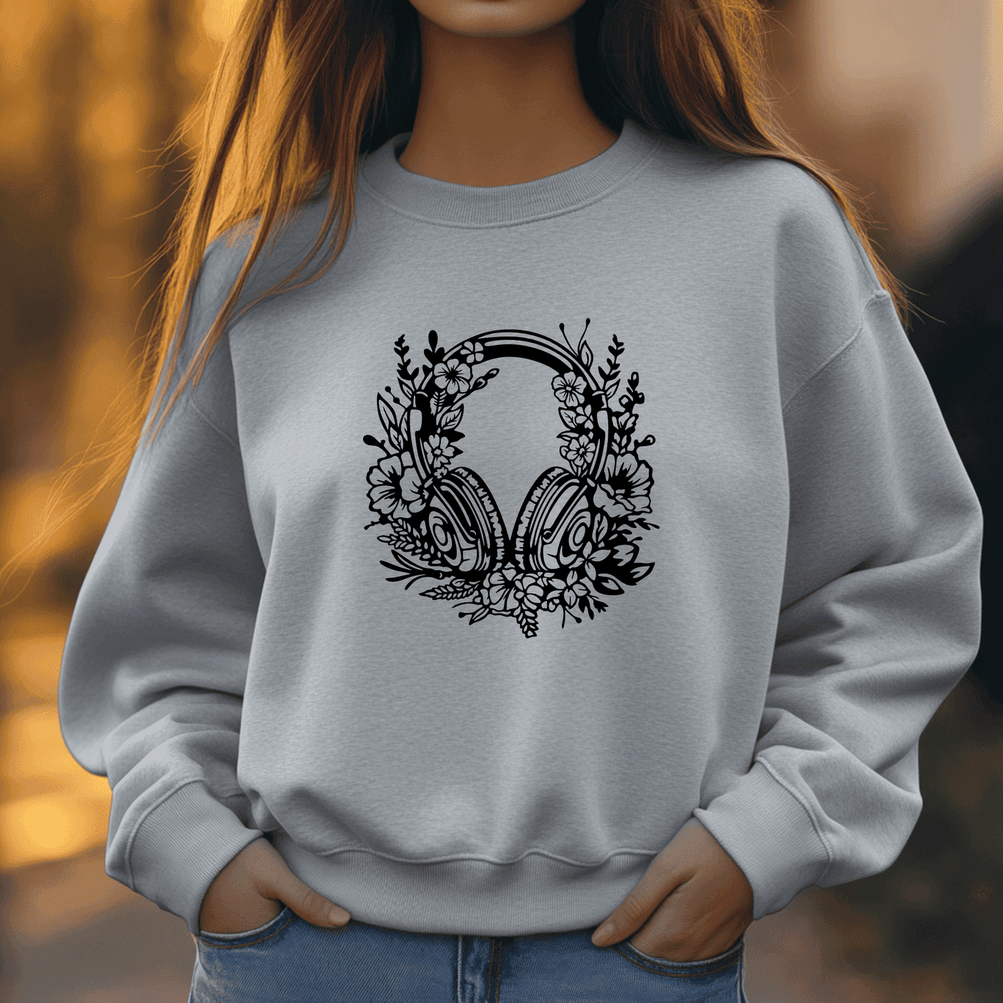 Flower Headphones Sublimation Art