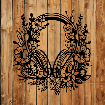 Flower Headphones Svg for Cricut