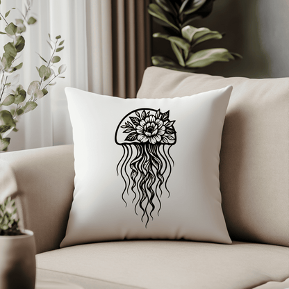 Boho ocean jellyfish silhouette